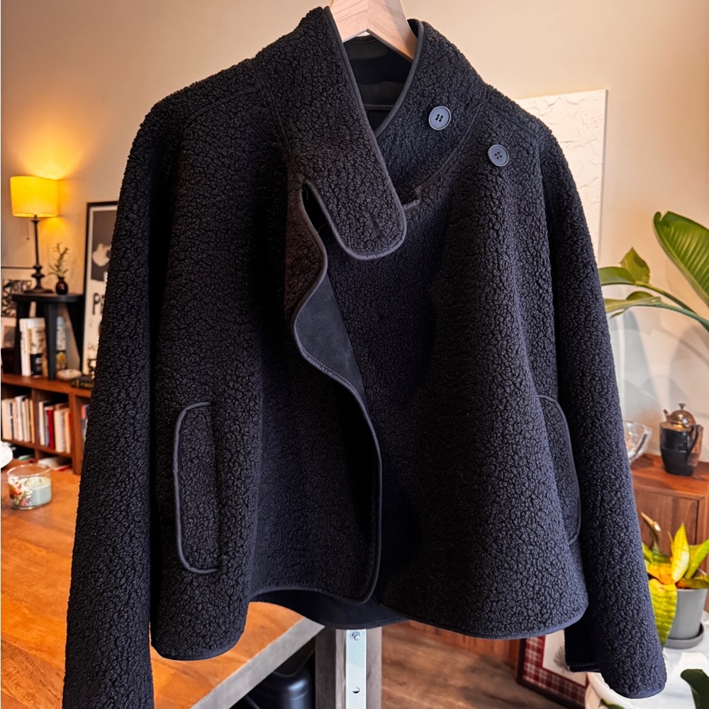 The Korean Fashion, Wool Blend Asymmetrical Coat, Black